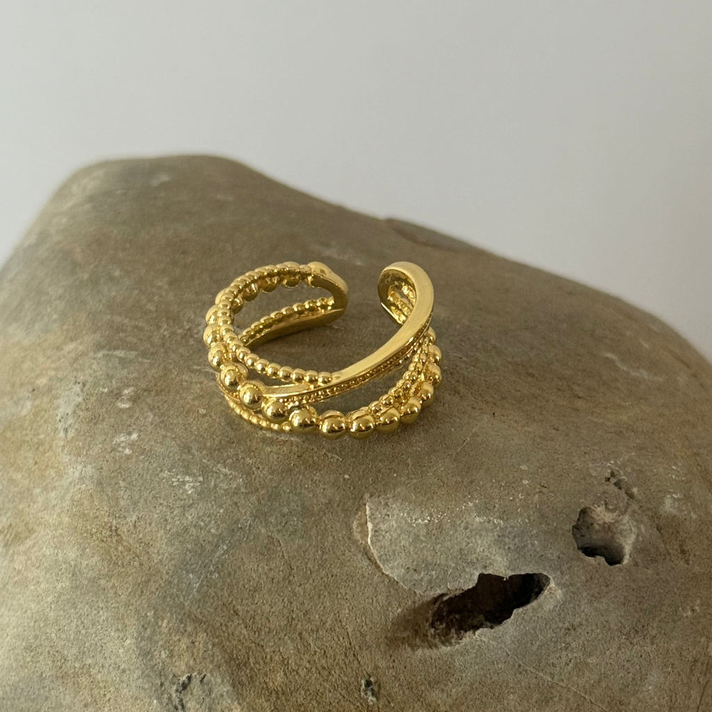 Anillo Torcido Cuentas Redondas